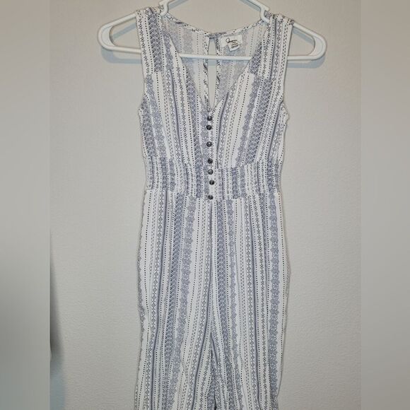 EUC Japna Jumpsuit Size XS White and Blue - Picture 1 of 4